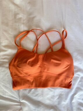 lululemon athletica Orange Ribbed Strappy Sports Bra Top